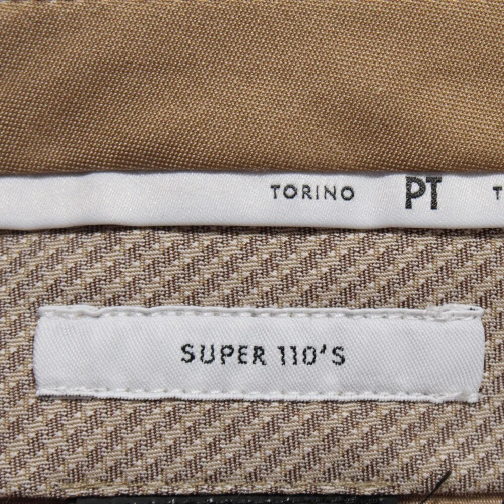 PT Torino NWT Dress Pants Size 50 (US 34) Slim Fit Super 110's Blue Plaid Wool